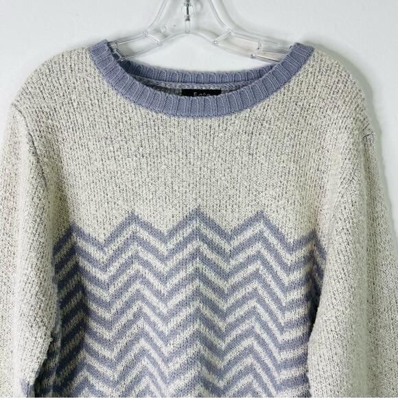 Fate purple cream stripe zig zag preppy boho pullover sweater 1X - Picture 2 of 7